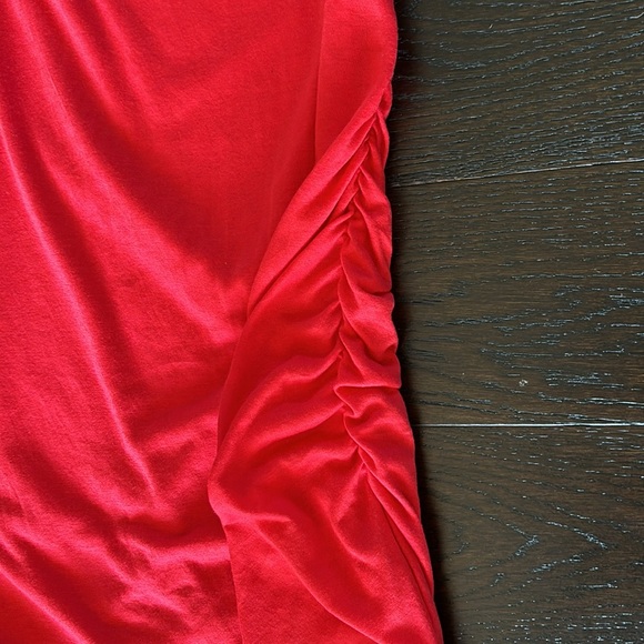 Red Tank Dress w Ruching Detail sz L Vacation Casual Comfortable style dress - Picture 5 of 10